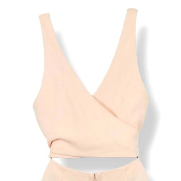 Aritzia Wilfred Ecoulment Tie Waist Open Back Romper in Pink/Peach Size 6 - Picture 6 of 12